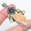 Natural Maligano Jasper, Citrine 925 Sterling Silver Jewelry Pendant 2.64" O0R63