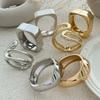 Ingemark Punk Vintage Geometric Heavy Metal Spring Bangles for Women Hip Hop Gold Color Open Cuff Bracelets Couple Men Jewelry