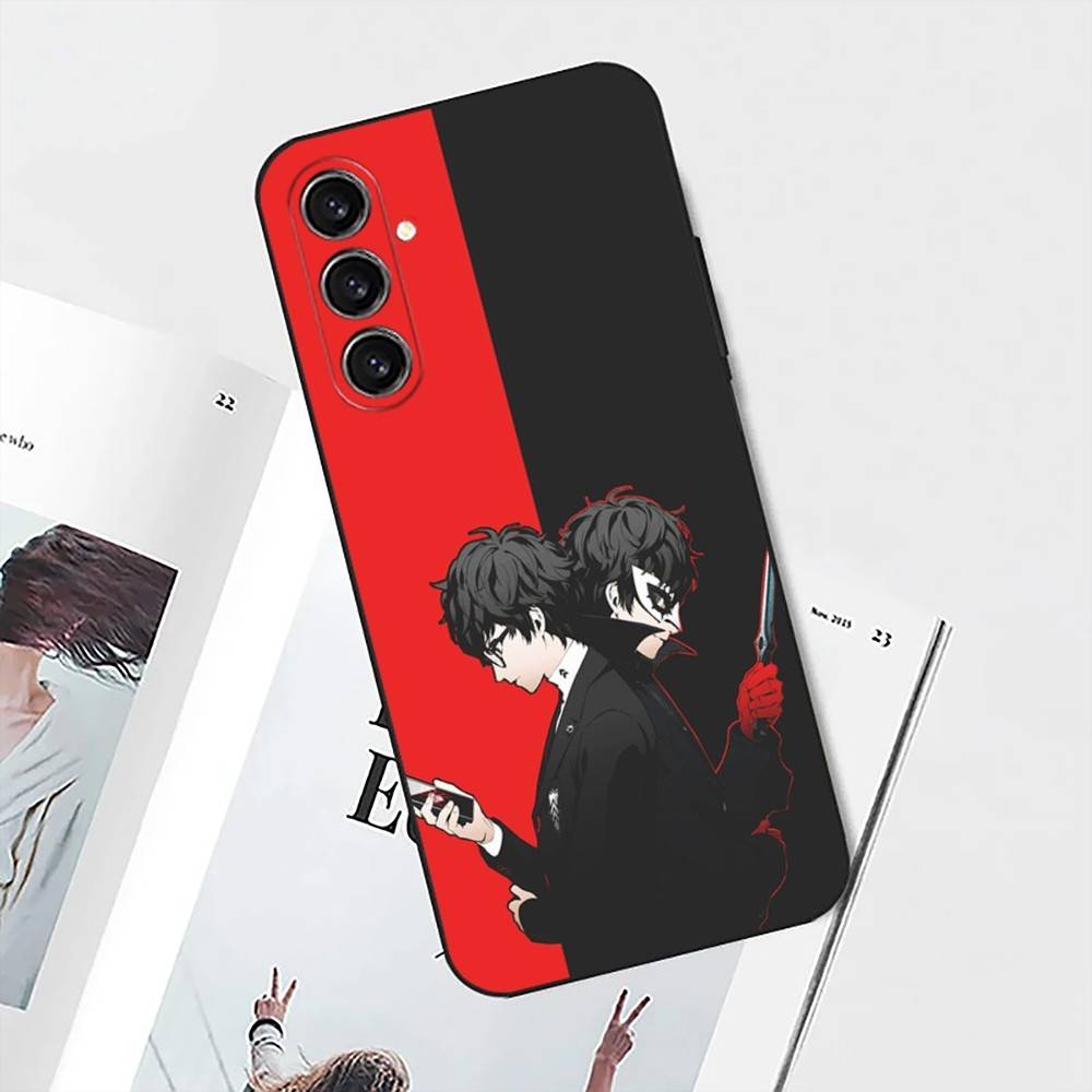 Чехол для телефона P-Persona 5 для Samsung S25, S24, S21, S22, S23, S30, Ultra, S20, Plus, Fe, Lite, Note, 10 Черный Мягкий
