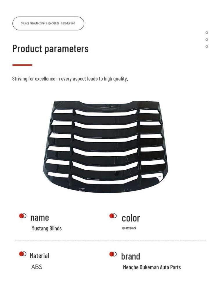 Rear Windshield Louvers for 2024 Ford Mustang S650