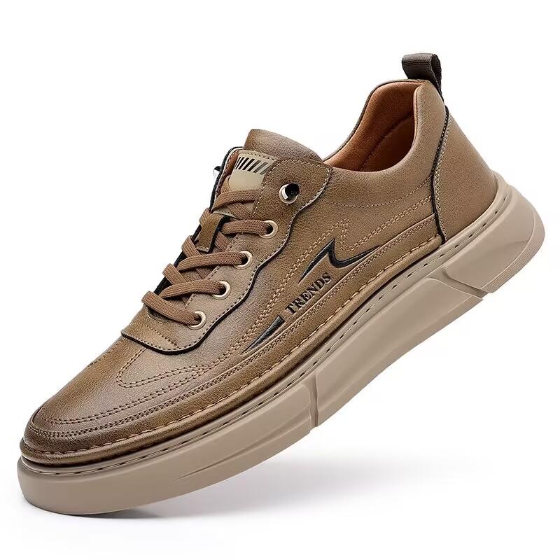 Мужская повседневная кожаная обувь 2026 Новая роскошная обувь для ходьбы из натуральной кожи Уличные плоские дизайнерские кроссовки Tenis Masculino Обувь
