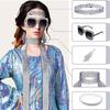 5 Pcs/Set Women Jewelry Set Sequin Rhinestone Decor Vintage 60s 70s Disco Party Favors Cosplay Earrings Sunglasses Bracelet Headband Scarf Set