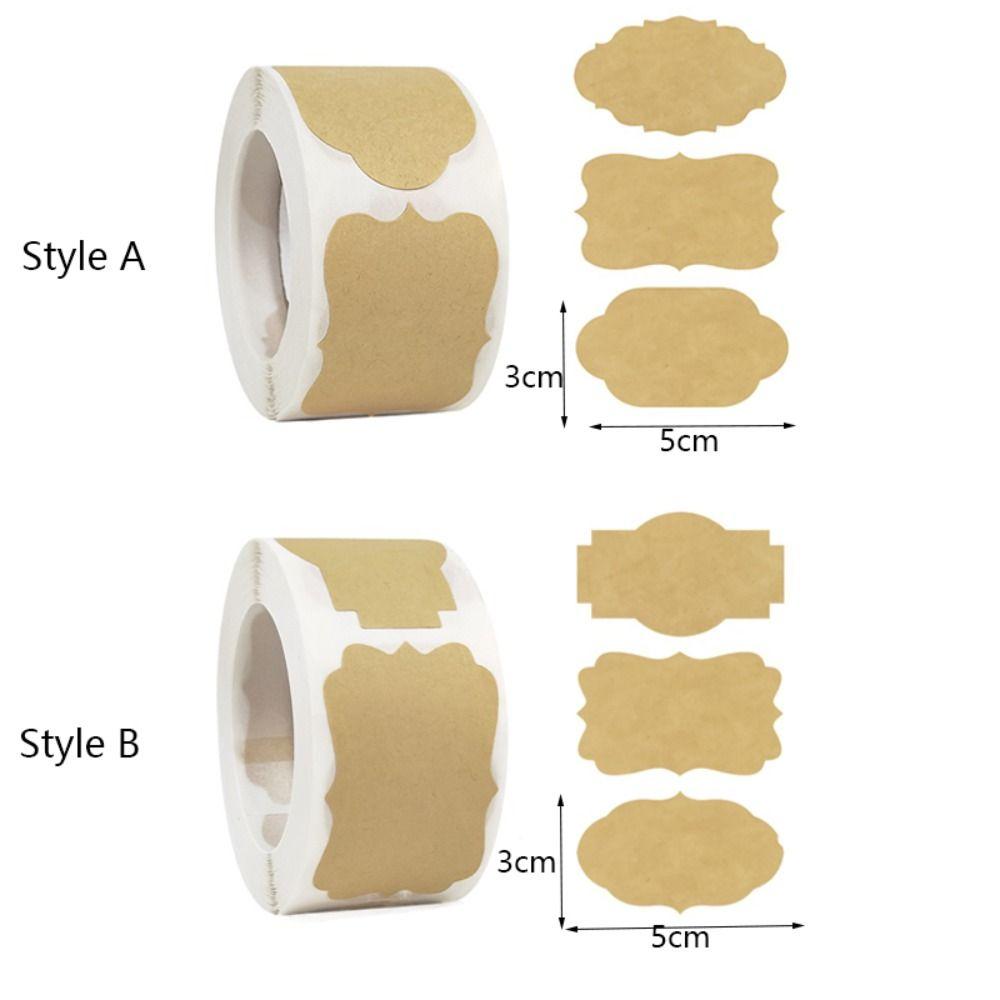300 шт./рулон Крафт-бумага Наклейка для кухонных бутылок Пустые наклейки для канцелярских товаров Бирки Можно