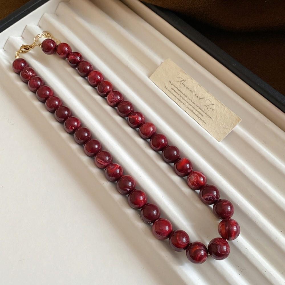 Smudging Round Beads Necklace Acrylic Collarbone Chain New Choker Necklace Gifts