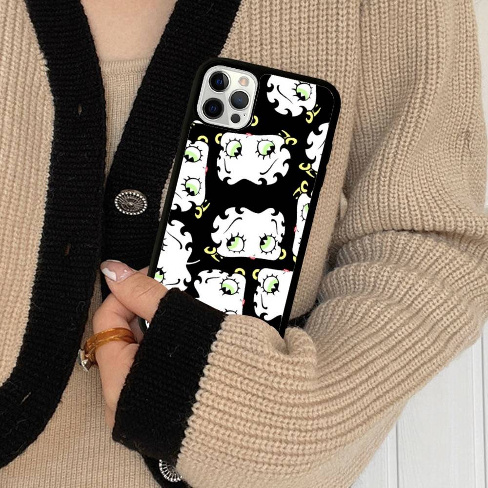 Анимация B-Бетти Буп Защитный чехол для телефона из ПК+ТПУ для IPhone 17 16 Pro Max 15 Plus 14 13 12 11 Чехол