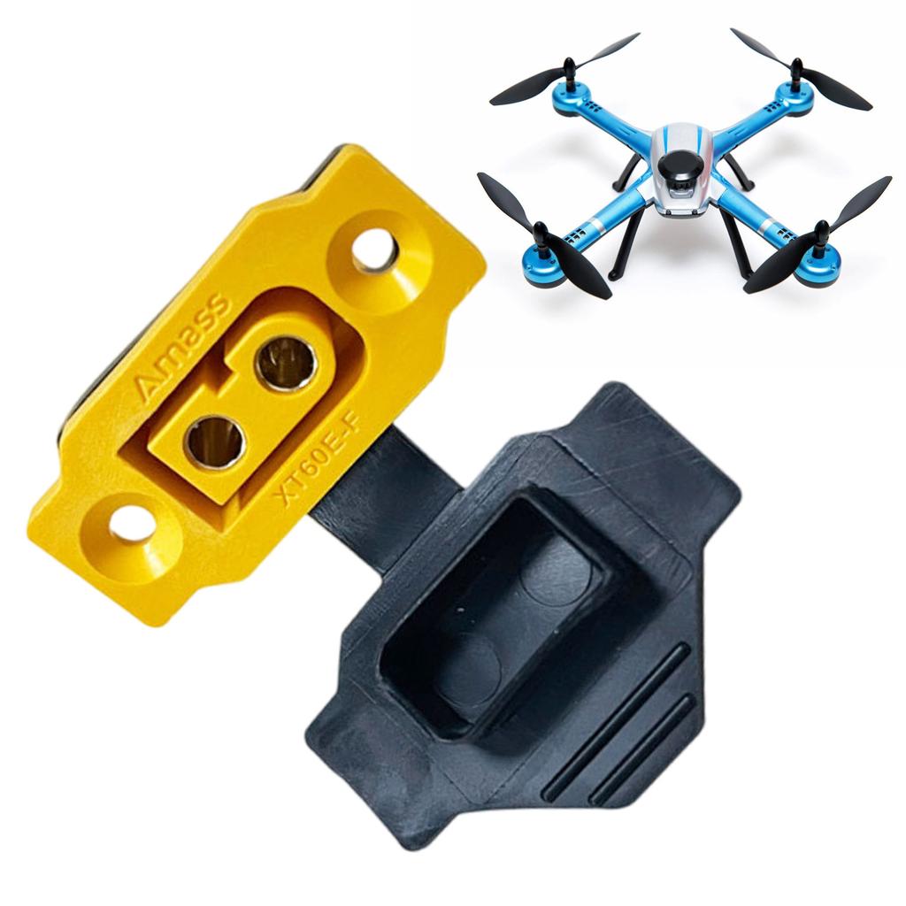 XT60 Фиксированный разъем для пайки аккумулятора, фиксируемый XT60E-F, позолоченный адаптер, пылезащитный чехол для моделей дронов