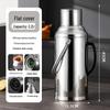 Large Capacity Stainless Steel Insulated Hot Water Bottle with Glass Liner - Old-fashioned Tea Pot for Home, Dorm, or Commercial Use