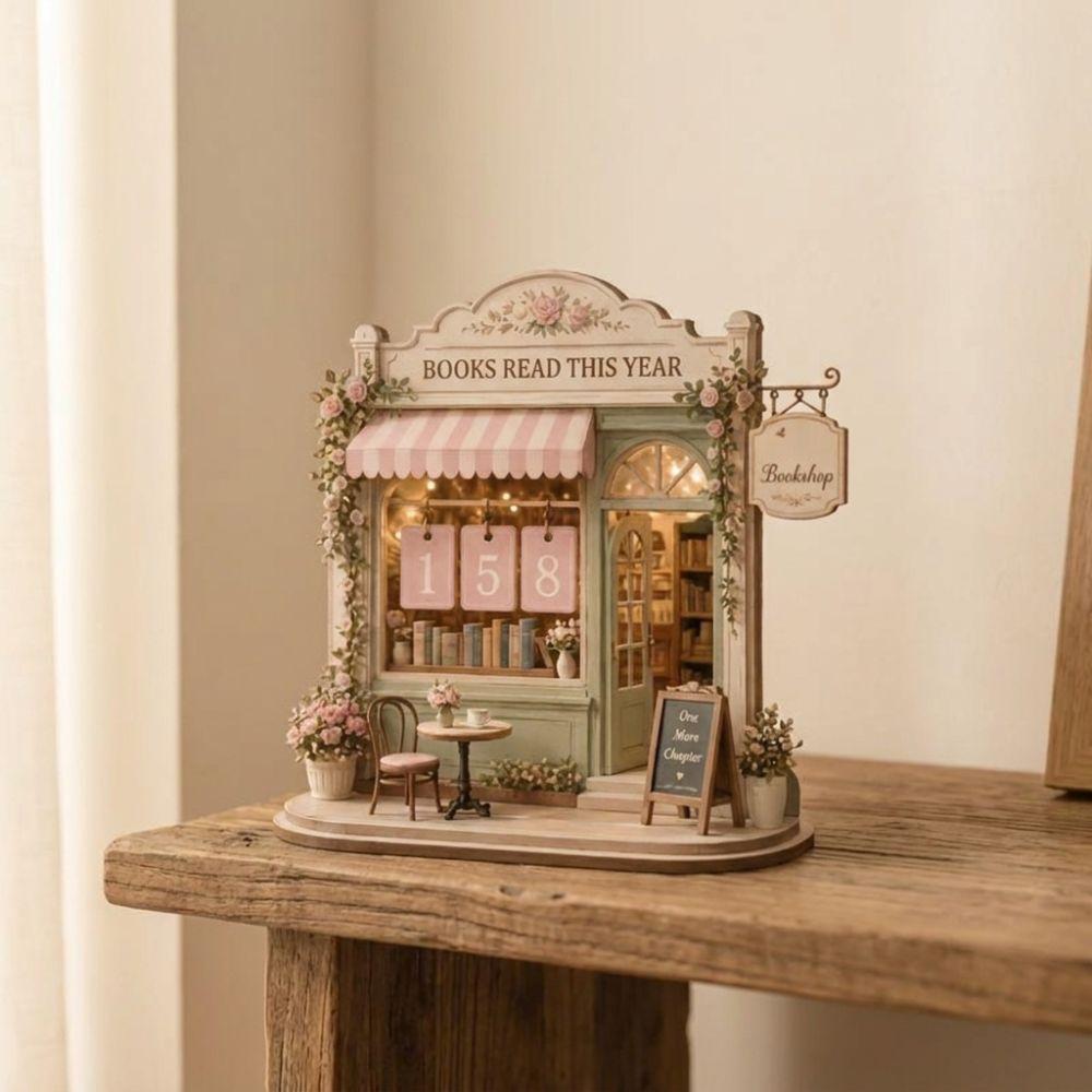 Vintage Book Tracker Sign 2D Flat Reading Challenge Tracker Unique Gift for Book Lovers