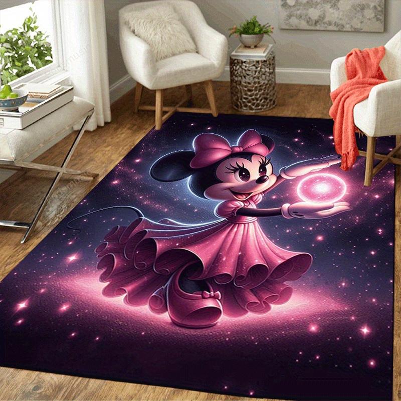 1pc Minnie Pattern Area Rug Soft Flannel Floor Mat for Living Room,Office,Bedroom and Carpet,Sofa Coffee Table Floor Mat