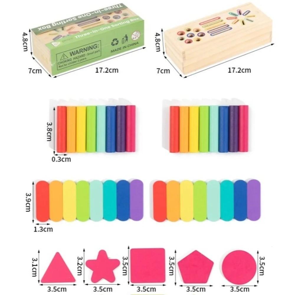 Geometric Solids Montessori Educational Game 3D Shapes Color Shape Sorting Toy  Preschool Element