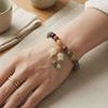 Elastic Rope Orchid Flower  Bracelet Tassel Women Bangle Colorful Beads Bracelet  Summer