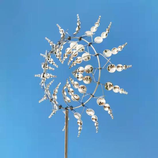 Ветряная мельница, нержавеющая, устойчивая к коррозии, простая установка, декоративная 3D кинетическая вертушка для ветра, красочная вертушка, садовый орнамент