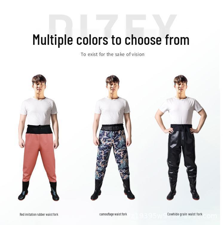 Водонепроницаемые забродные брюки с сапогами и кожаными чапсами для рыбалки