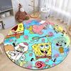 Multiple Sizes SpongeBob SquarePants Print Round Rugs for Living Room Bedroom Floor Mats Kids Room Household Carpet Home Decor