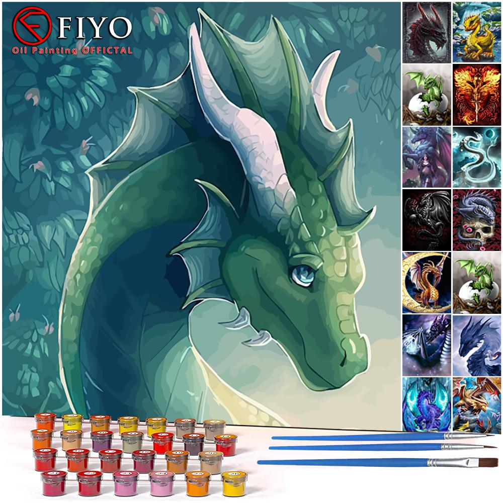 40x50 см картина маслом по номерам рисунок дракона на холсте ручная роспись художественный подарок DIY картина по номерам наборы животных домашний декор