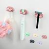 2pcs Silicone Toothbrush Holder Multi-Function Hook, Razor Hooks Adhesive Wall Mounted For Hanging Towel Key Plug Cable, Utility Decoration Hook