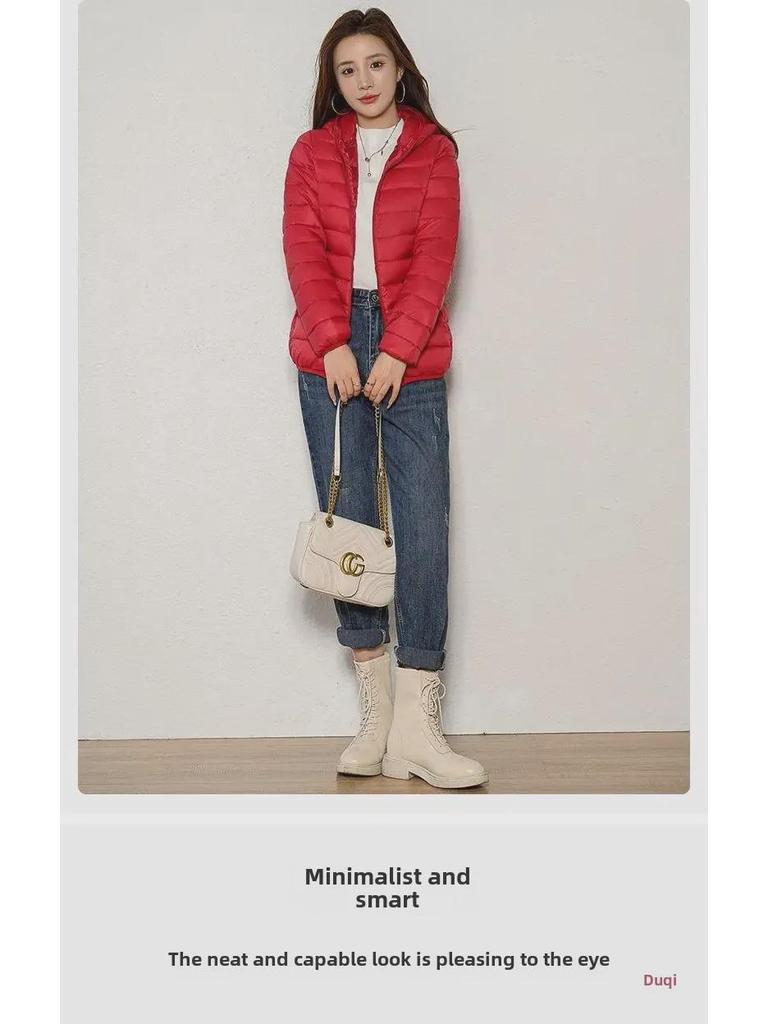 Women's Slim Fit Light Down Short Cotton Coat - Winter Korean Style, Large Size Available
