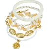 RISHEGAE Heishi Beaded Stretch Bracelets for Women Stackable Polymer Clay Beads Bracelets Friendship Boho Summer Beach Bracelet Jewelry Set