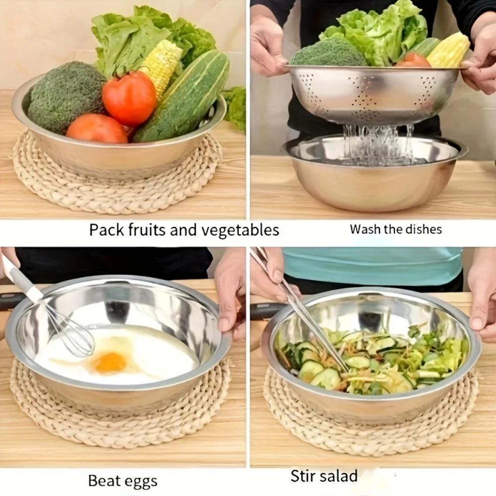 Stainless Steel Multi-Functional Kitchen Grater Set Draining Bowl with Vegetable Washing Mandoline Slicer for Potato