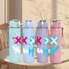 1PC Cross Splash Abstract Mark Art 750ml Color Plastic Water Bottle Leakproof Flip Straw Lid For Sports Office Home Use