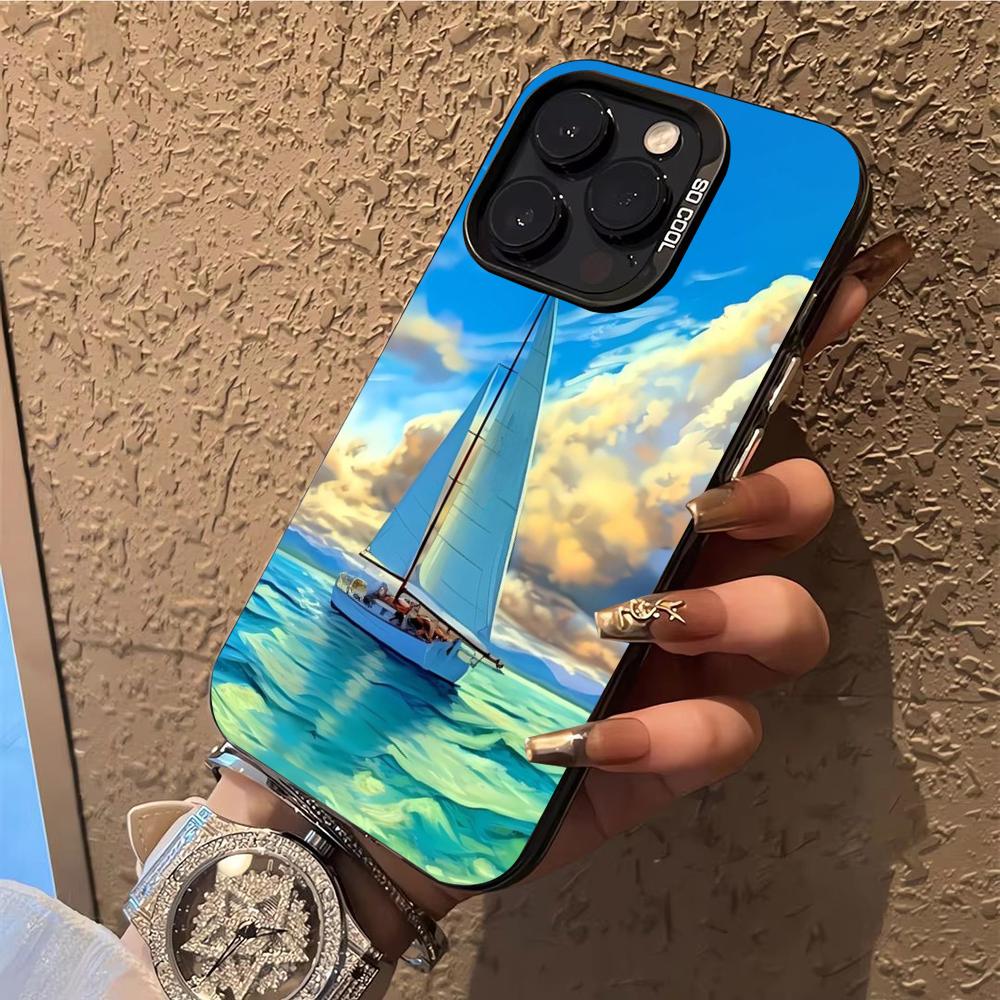 Чехол для телефона Парусная лодка Чехол для телефона для iPhone 14 16 15 11 12 13 Pro Max Mini Plus Ударопрочный чехол