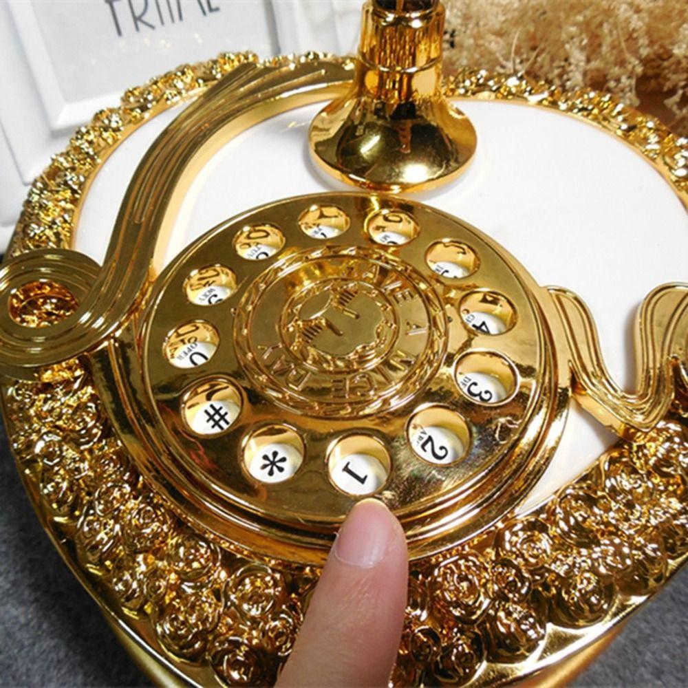 Light Luxury Dial Telephone Miniatures Old-fashioned Telephone Music Box Creative Home Decor
