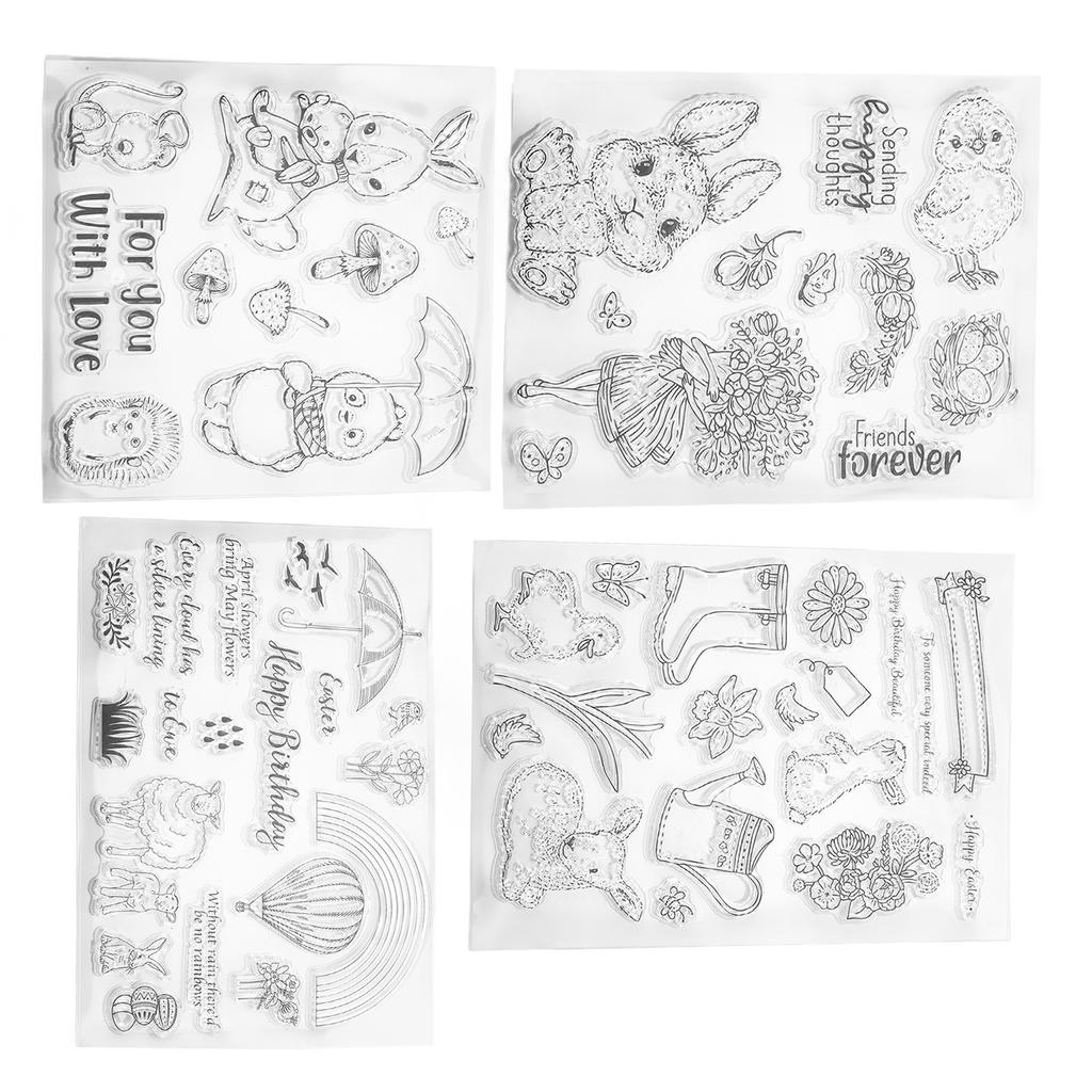 4 шт. прозрачные штампы из переработанной бумаги, прозрачные декоративные штампы, подарки ручной работы для изготовления альбомов ручной работы