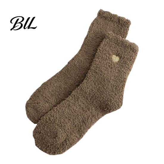 Soft Plush Loungewear Socks 1 Pair Women's Fuzzy Slipper Socks, Warm Thickened Fluffy Sleeping Winter Home Cozy Fleece Crew Bed