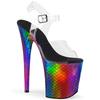 20Cm Colorful Mermaid Scales Waterproof Table High Open-toed Pole Dance Sandals/model Catwalk Shoes YKC