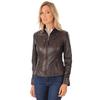 Womens Leather Jacket Real Lambskin Biker Motorcycle Brown Slim Fit Ladies Coat