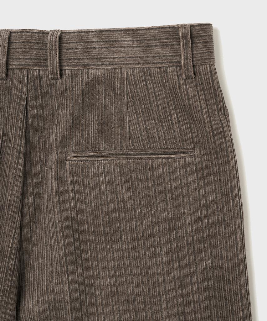 JUAN HOMME Corduroy Wide Trousers (Khaki)