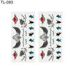2 листа перо розы письмо бабочка временная татуировка рука боди-арт наклейка