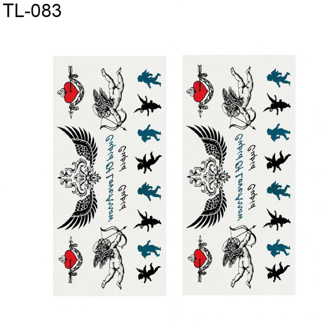 2 листа перо розы письмо бабочка временная татуировка рука боди-арт наклейка