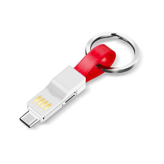 Магнитный брелок 3 в 1, кабель для зарядки данных Micro USB Type-C для iPhone Android