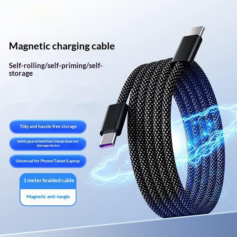 100 Вт Магнитный Кабель Быстрой Зарядки USB-C на Type-C Быстрое Зарядное Устройство для Телефона USB-A на Type-C Кабель для Передачи Данных и Зарядки для Планшетов