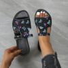 Fashion Summer New Butterfly Print Hollow Flat Bottom Breathable Lightweight Non-slip Sandals