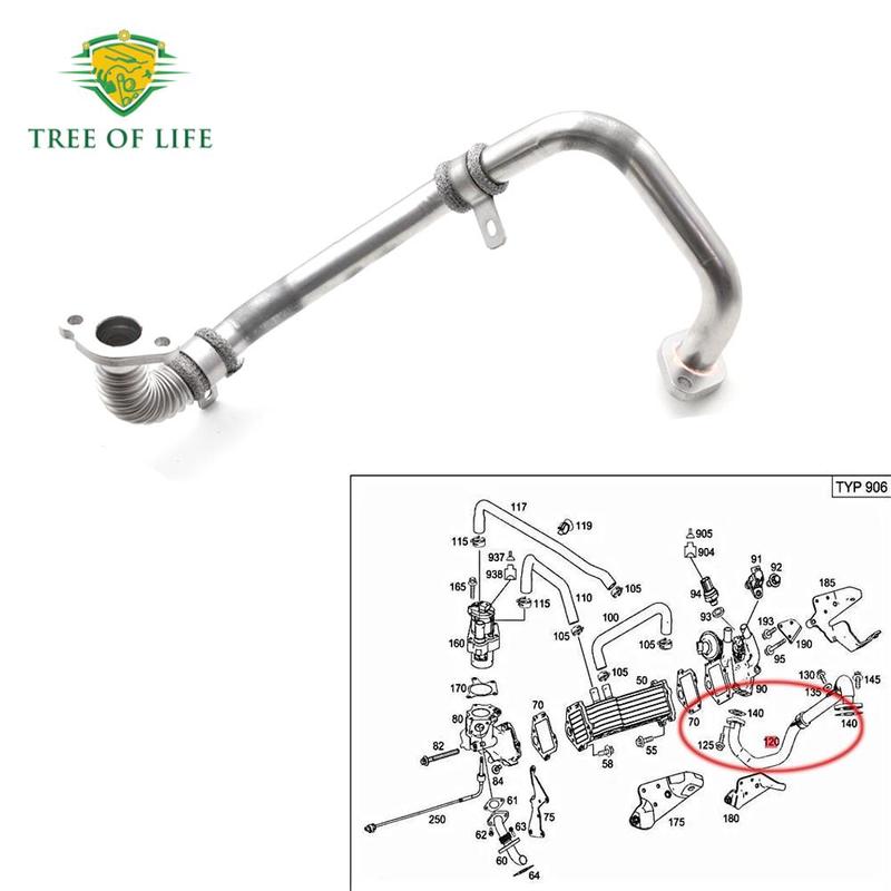 Трубка клапана EGR Трубка возврата Шланг A6421402108 Для Mercedes MB Sprinter Дизельных двигателей OM642 3.0L V6 2010+ 642 140 21 08