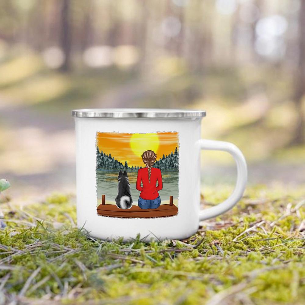 Персонализированная именная эмалевая кружка, индивидуальный подарок любителям собак, мамам, родителям собак, чашка для чая, кружки для чая и молока, праздничные лучшие подарки