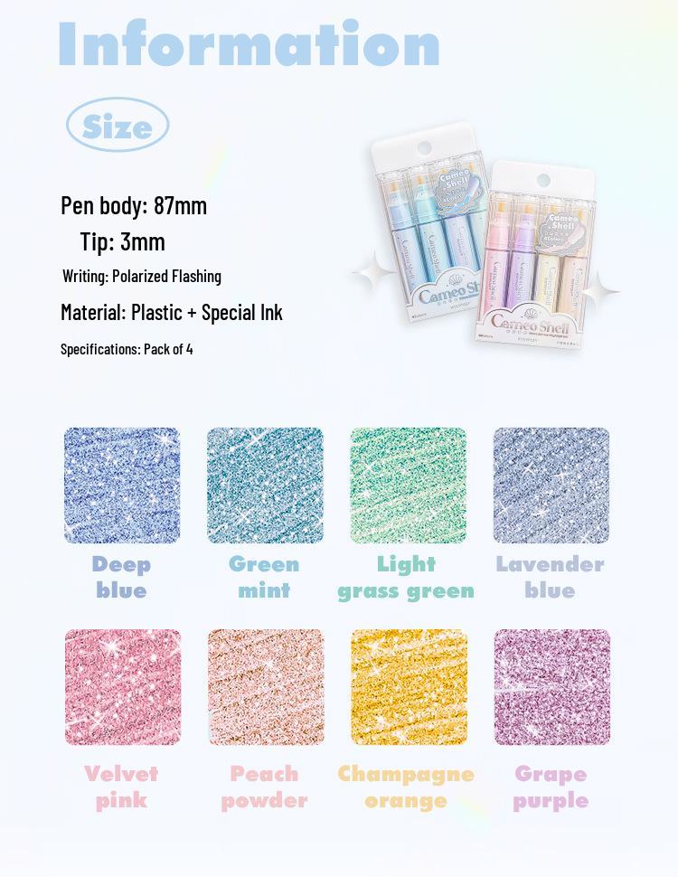 Ручка-хайлайтер RosyPosy Bling Heart Fluorescent для ведения дневника