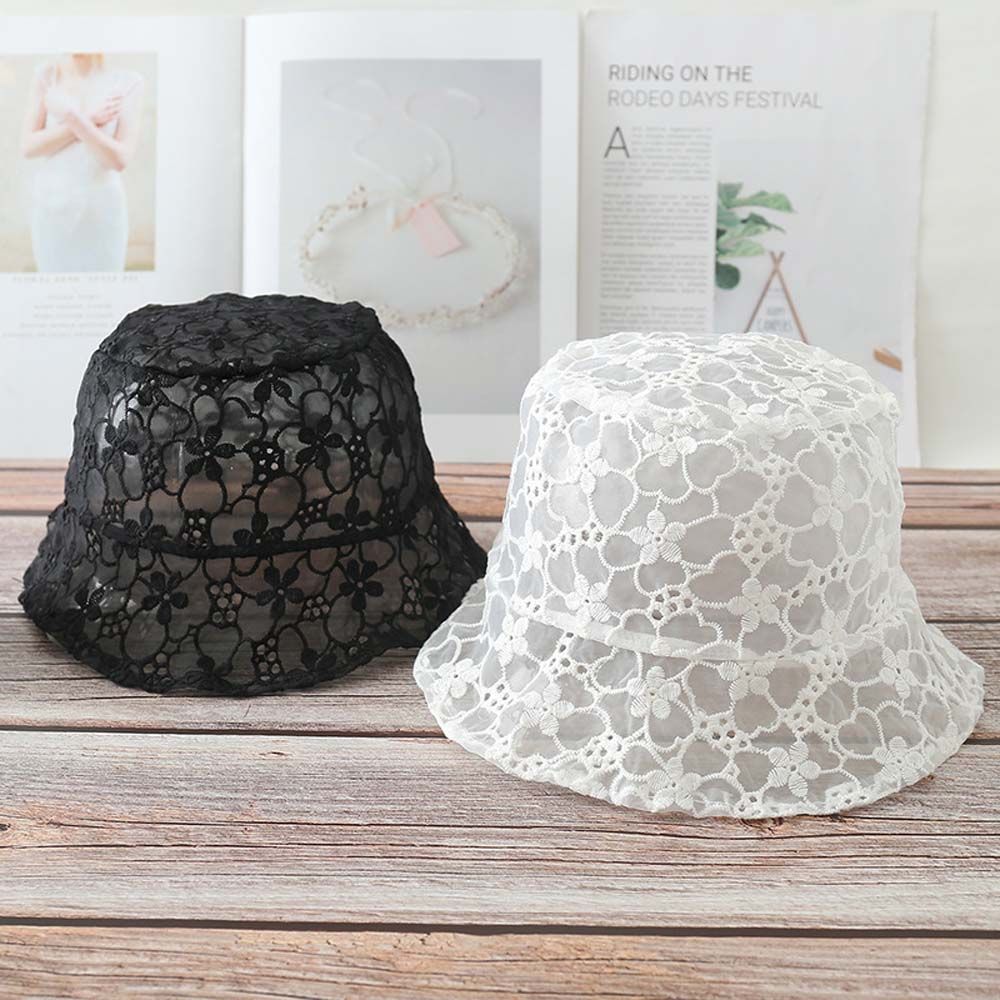 Pure Color Caps Sun Protection Summer Hat Mesh Basin Lace Bucket Hat Sun Cap Female Hats Sun Hat
