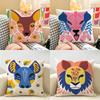 Abstract Floral Animal Fashion Cushion Cover Natural Linen Organic Fabric DoubleSided Printing Room Sofa Decor Pillow Case