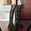 Retro Versatile Knee Boots Women's New Autumn Thick-soled Temperament Boots Advanced Sense Thin Knight Boots