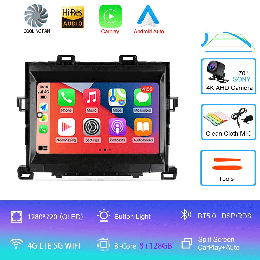 Для Toyota Alphard H20 2008-2014 автомобильный радиоприемник Android 14 Carplay автомультимедийный плеер WIFI+4G DSP автомагнитола стерео 2din головное устройство
