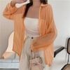 Douyin live broadcast pearlescent sunscreen shirt top women's 1116 summer thin see-through chiffon sunscreen shirt jacket