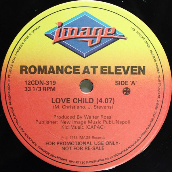 12-дюймовая пластинка ROMANCE AT ELEVEN Love Child Stay 12CDN319 Image Records 1986 Канада Рок Б/у