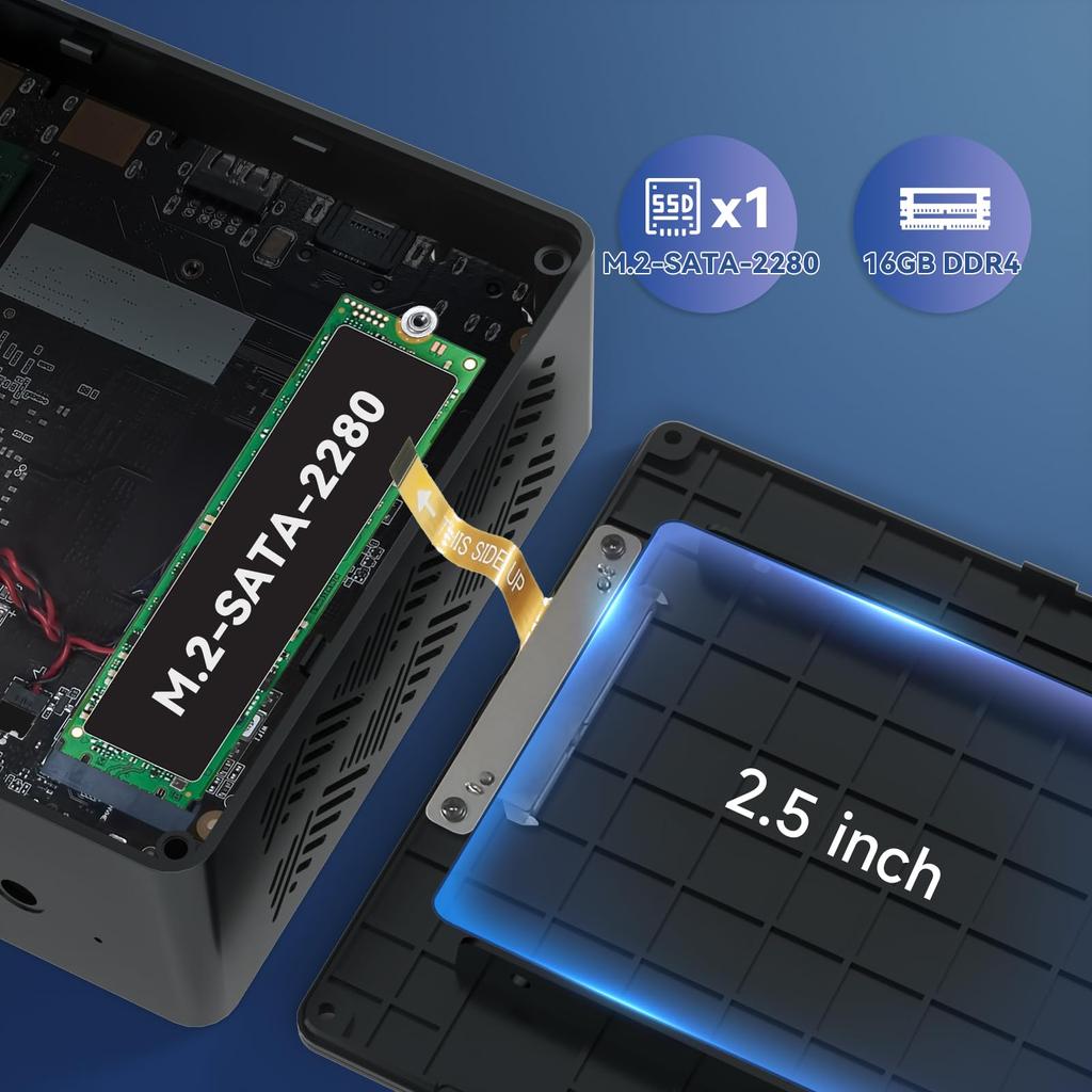 Чем Мини ПК Новейший мини ПК Intel N97 BMAX 12-го поколения 16 ГБ DDR4 512 ГБ SSD Windows 11 4 потока Максимальная частота TDP 12 Вт Бесшумный Обильные порты