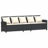 VidaXL Garden Sofa with Cushions 5 Seater Black Wicker, Outdoor Sofa, 5 Seater Garden Sofa, Sofa 4104111