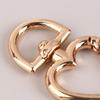 5Pcs/Lot Peach Heart Shape Metal Spring Clasp Carabiner Key Ring Connectors For Diy Keychain Snap Clasp Jewelry Accessories
