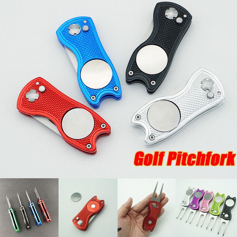 Stainless Steel Divot Repair Tool Putting Green Fork Pitch Groove Cleaner Golf Pitchfork