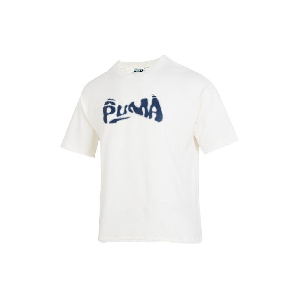 Puma Удобная модная футболка для бега и фитнеса с круглым вырезом и коротким рукавом для мужчин, белая 626857-65